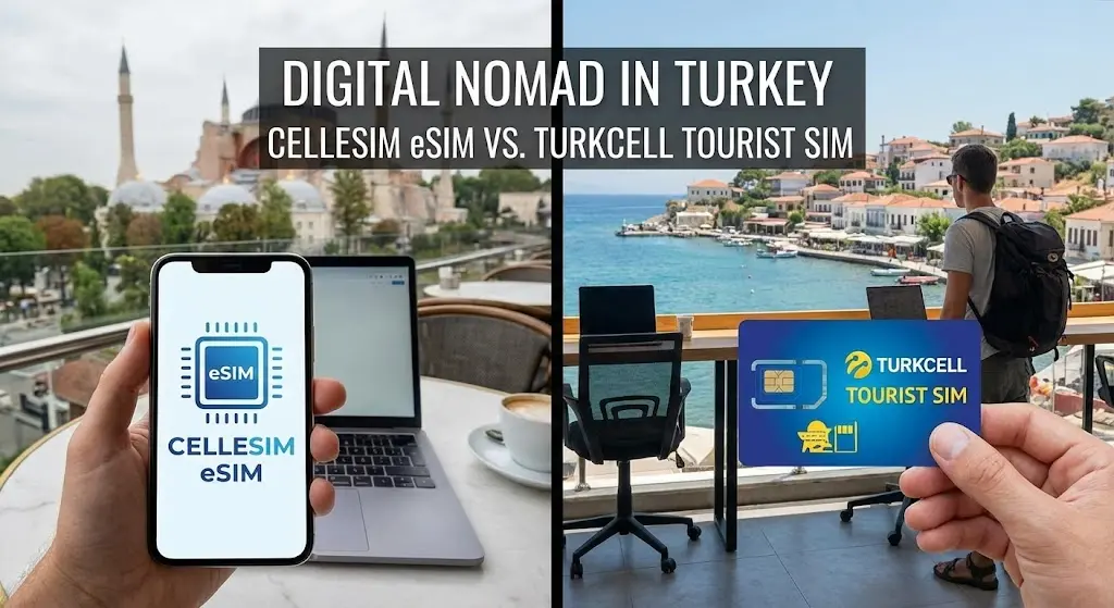 Digital Nomad in Turkey: Cellesim eSIM vs. Turkcell Tourist SIM