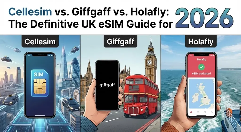 Cellesim vs. Giffgaff vs. Holafly: The Definitive UK eSIM Guide for 2026