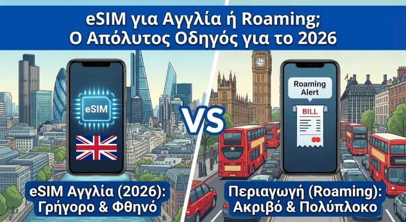 eSIM για Αγγλία ή Roaming; Ο Απόλυτος Οδηγός για το 2026