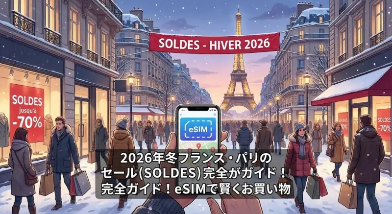 2026年冬フランス・パリのセール(SOLDES)完全ガイド！eSIMで賢くお買い物