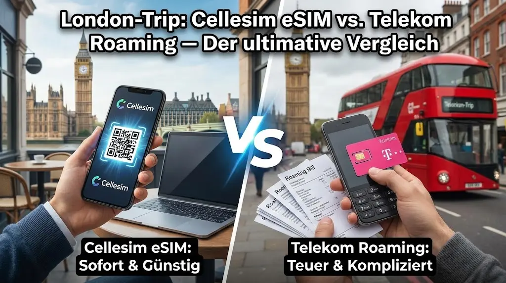 London-Trip: Cellesim eSIM vs. Telekom Roaming – Der ultimative Vergleich