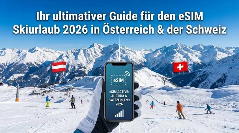 Ihr ultimativer Guide für den eSIM Skiurlaub 2026 in Österreich & der Schweiz