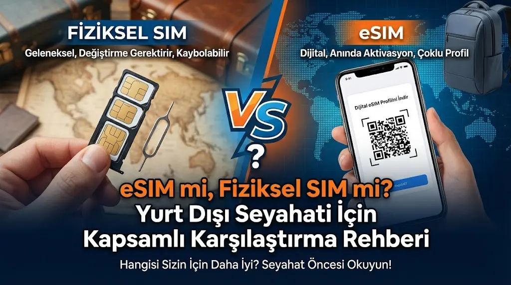 eSIM mi, Fiziksel SIM mi? Yurt Dışı Seyahati İçin Kapsamlı Karşılaştırma Rehberi