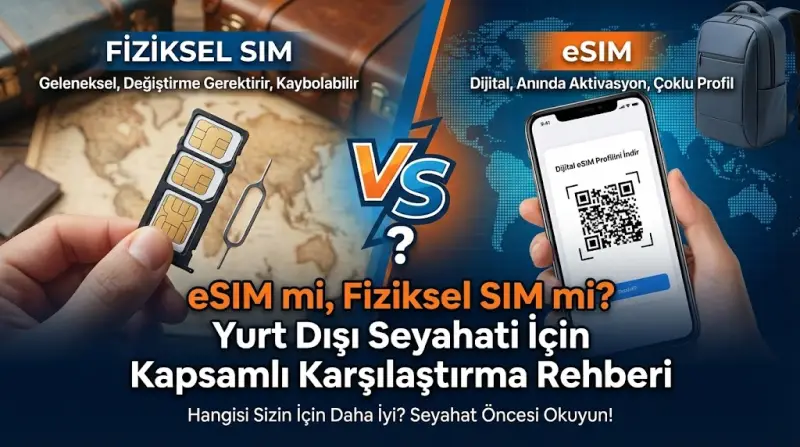 eSIM mi, Fiziksel SIM mi? Yurt Dışı Seyahati İçin Kapsamlı Karşılaştırma Rehberi
