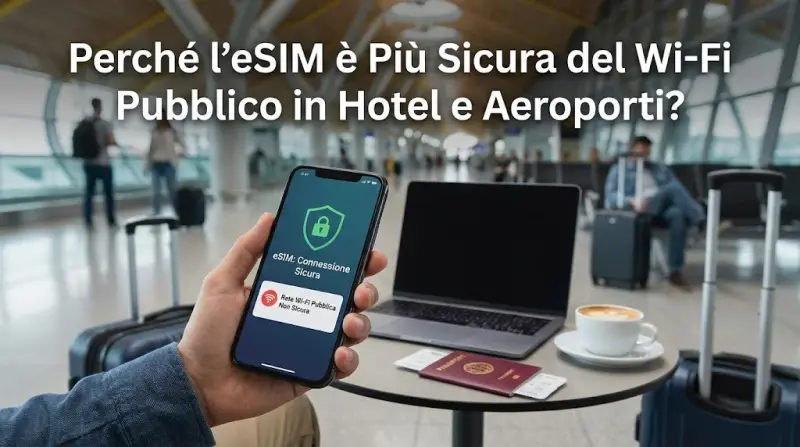Perché l'eSIM è Più Sicura del Wi-Fi Pubblico in Hotel e Aeroporti?