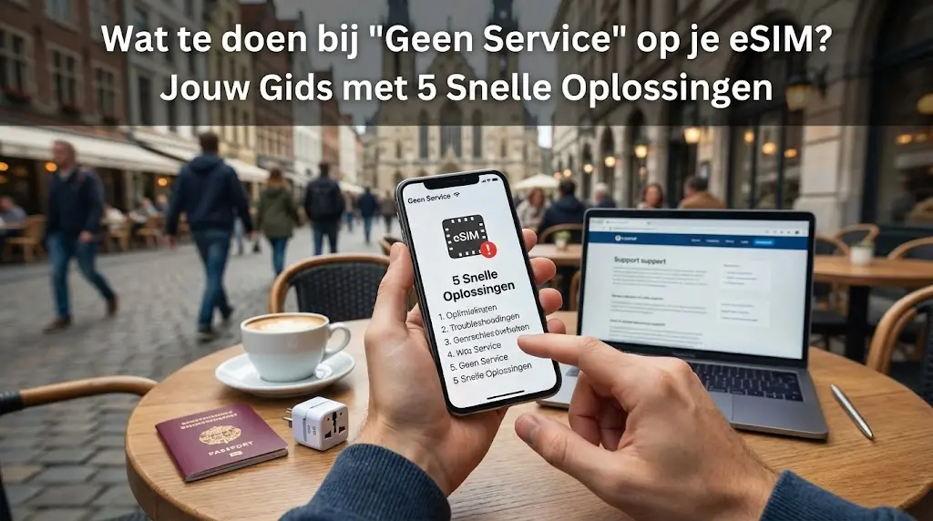 Wat te doen bij "Geen Service" op je eSIM? Jouw Gids met 5 Snelle Oplossingen
