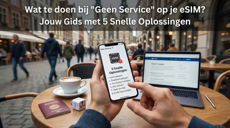 Wat te doen bij "Geen Service" op je eSIM? Jouw Gids met 5 Snelle Oplossingen