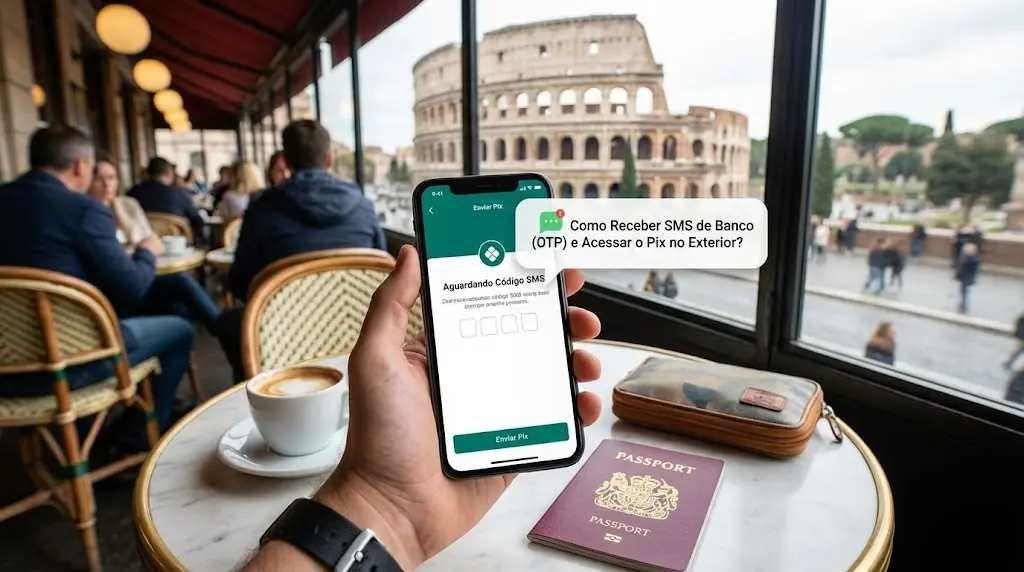 Como Receber SMS de Banco (OTP) e Acessar o Pix no Exterior?