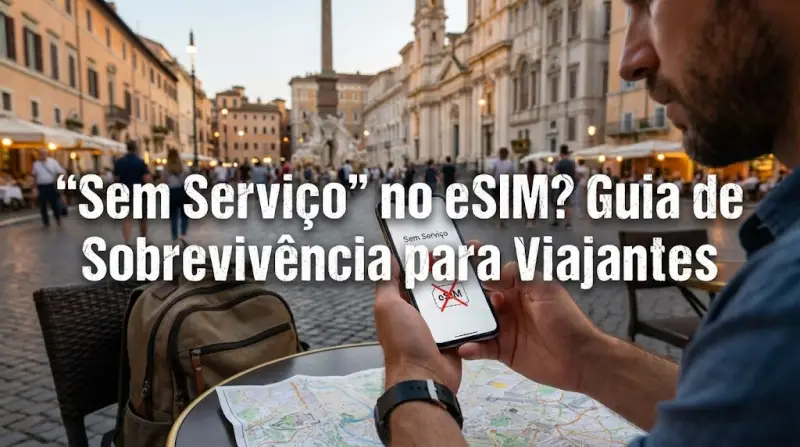 “Sem Serviço” no eSIM? Guia de Sobrevivência para Viajantes