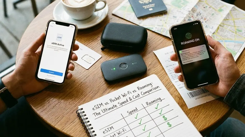 eSIM vs. Pocket Wi-Fi vs. Roaming: The Ultimate Speed & Cost Comparison