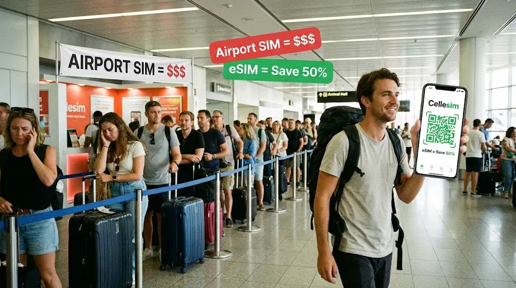 Γιατί η Αγορά SIM στο Αεροδρόμιο Είναι η Χειρότερη Ιδέα (Και Πώς θα Γλιτώσεις 50%)