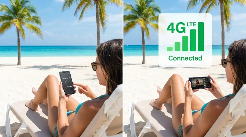 Riviera Maya y Cancún: ¿Basta con el WiFi del Hotel? La Verdad sobre la Conectividad "Todo Incluido"