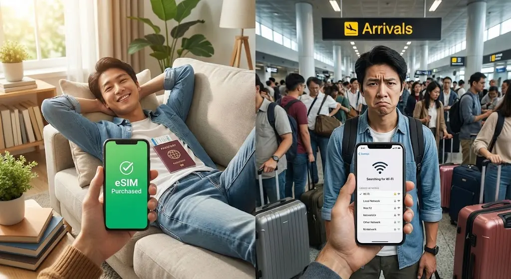 The Traveler's Dilemma: When to Buy Your eSIM—Before You Fly or After You Land?