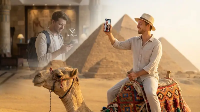 De ce Wi-Fi-ul din Egipt nu este suficient: Ghidul tău pentru internet mobil în 2026