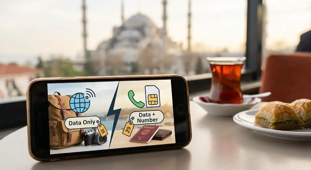 eSIM Turquie : Data Seule ou avec Numéro ? Le Guide Complet pour Faire le Bon Choix