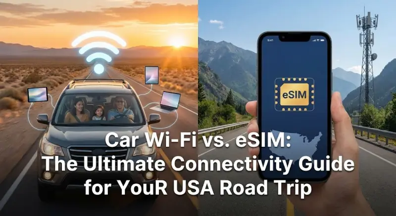 Car Wi-Fi vs. eSIM: The Ultimate Connectivity Guide for Your USA Road Trip