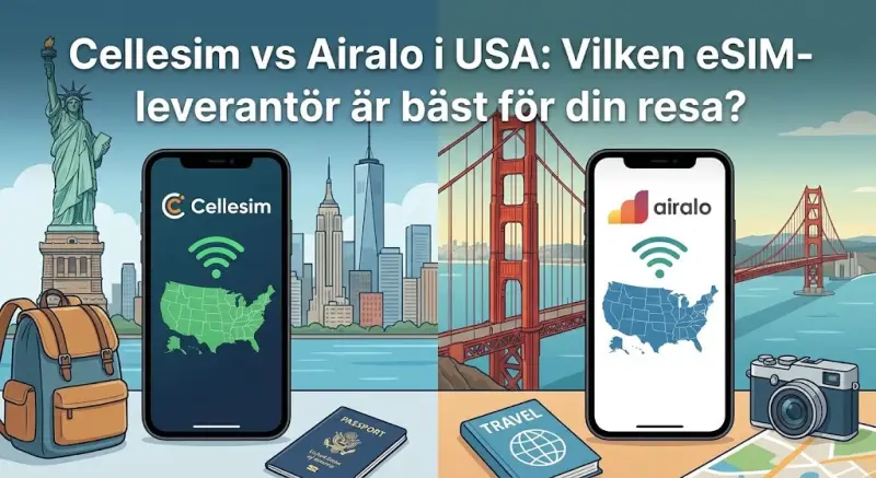 Cellesim vs Airalo i USA: Vilken eSIM-leverantör är bäst för din resa?