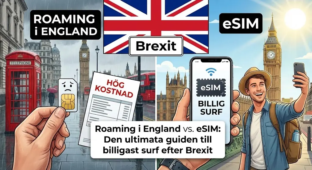 Roaming i England vs. eSIM: Den ultimata guiden till billigast surf efter Brexit
