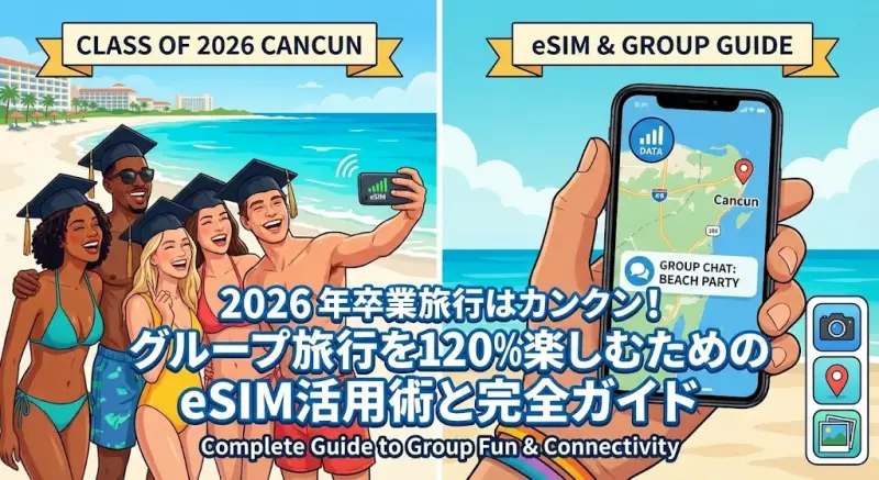 2026年卒業旅行はカンクン！グループ旅行を120%楽しむためのeSIM活用術と完全ガイド