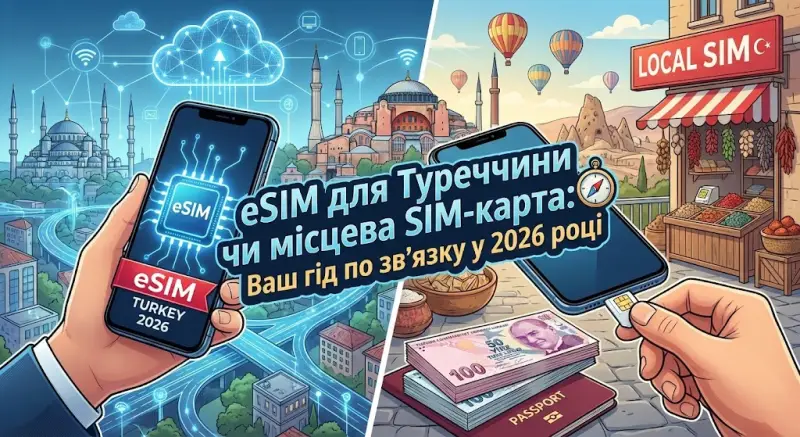 eSIM для Туреччини чи місцева SIM-карта: Ваш гід по зв'язку у 2026 році
