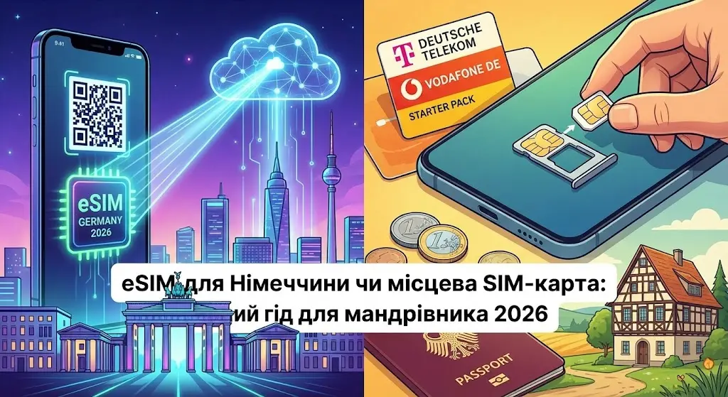 eSIM для Німеччини чи місцева SIM-карта: Детальний гід для мандрівника 2026