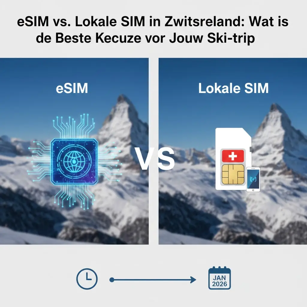 eSIM vs. Lokale SIM in Zwitserland: Wat is de Beste Keuze voor Jouw Ski-trip?