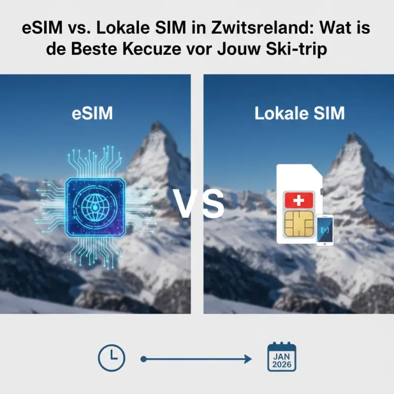 eSIM vs. Lokale SIM in Zwitserland: Wat is de Beste Keuze voor Jouw Ski-trip?