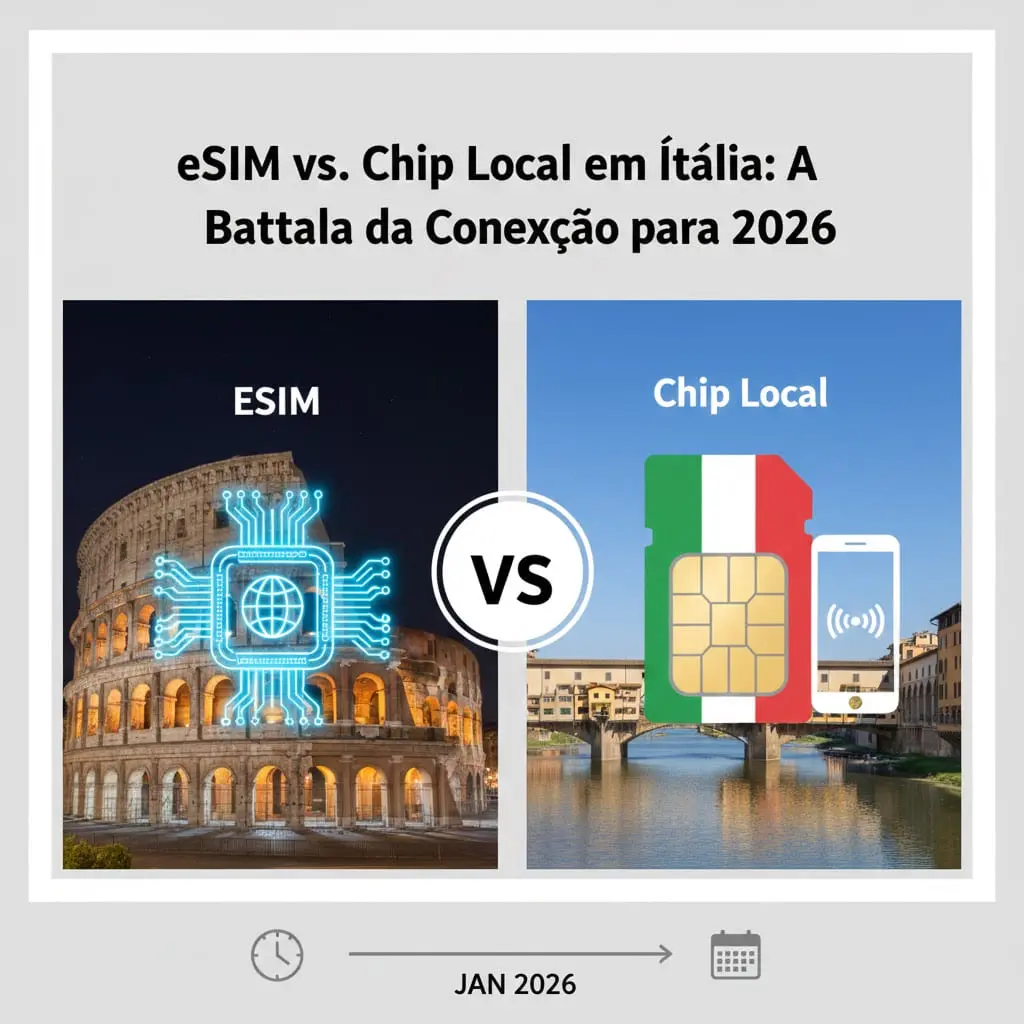 eSIM vs. Chip Local em Itália: A Batalha da Conexão para 2026