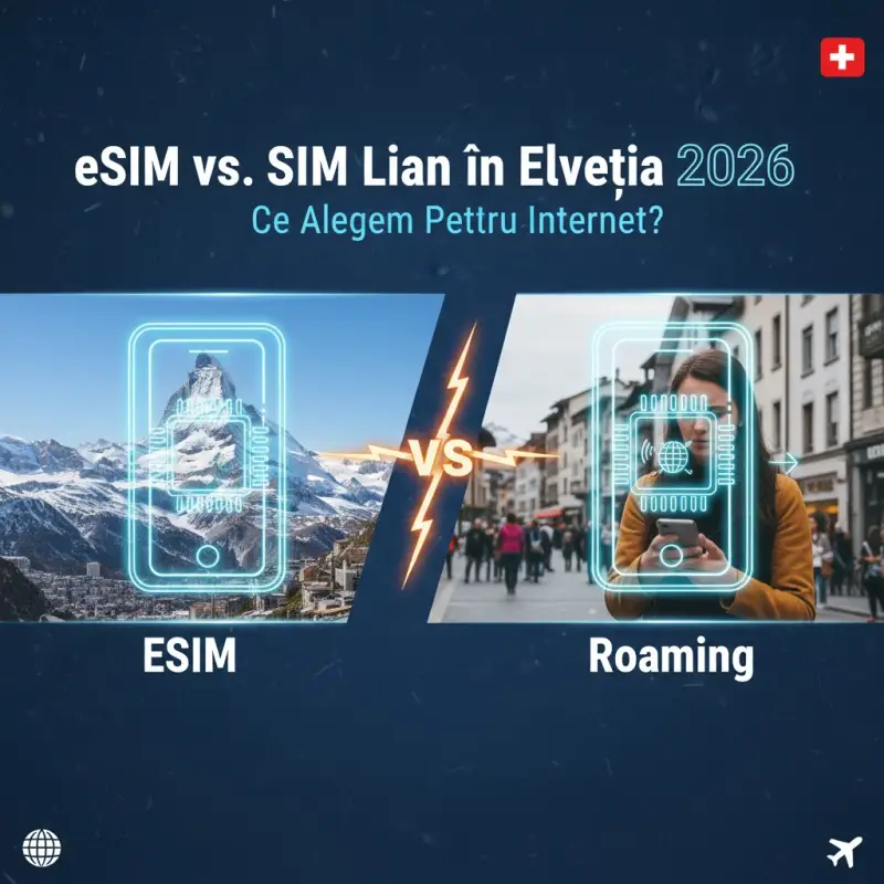 eSIM vs. Roaming în Elveția 2026: Ce Alegem Pentru Internet?