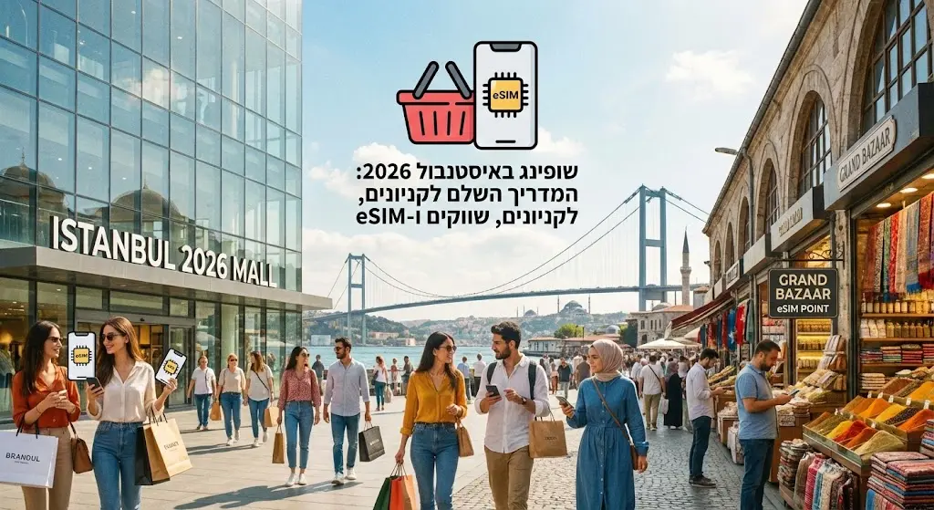 שופינג באיסטנבול 2026: המדריך השלם לקניונים, שווקים ו-eSIM