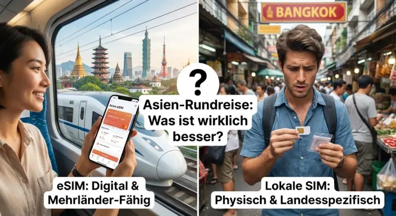 Asien-Rundreise: Regionale eSIM oder lokale SIM-Karte – Was ist wirklich besser?