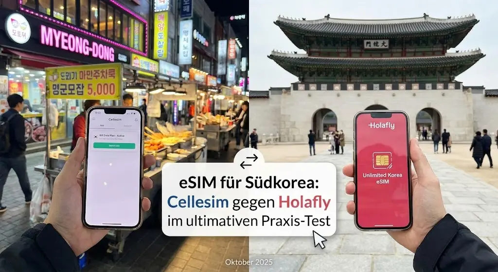 eSIM für Südkorea: Cellesim gegen Holafly im ultimativen Praxis-Test