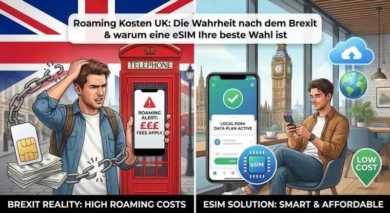 Roaming Kosten UK: Die Wahrheit nach dem Brexit & warum eine eSIM Ihre beste Wahl ist