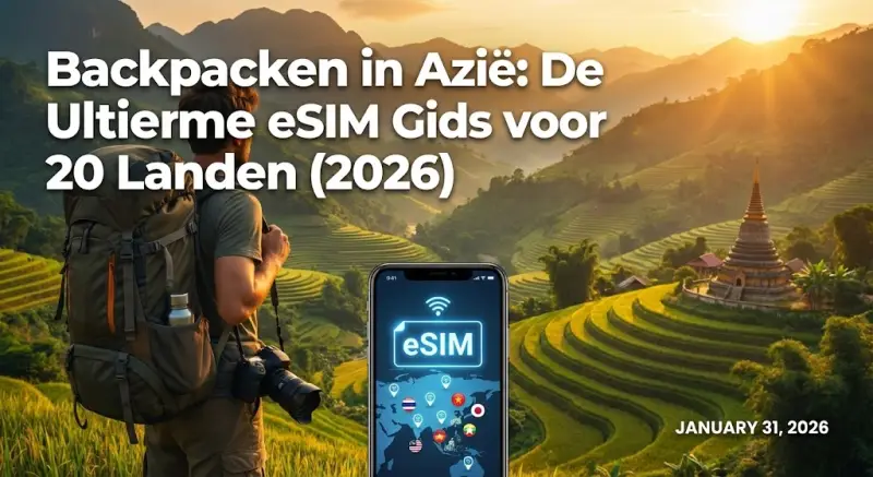 Backpacken in Azië: De Ultieme eSIM Gids voor 20 Landen (2026)