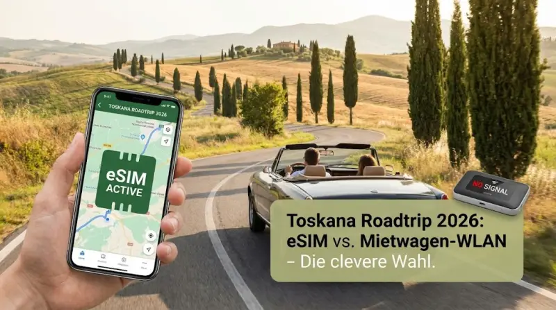 Toskana Roadtrip 2026: Warum eine eSIM die clevere Wahl gegenüber Mietwagen-WLAN ist