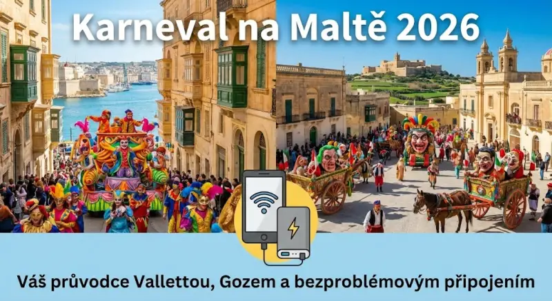 Karneval na Maltě 2026: Váš průvodce Vallettou, Gozem a bezproblémovým připojením
