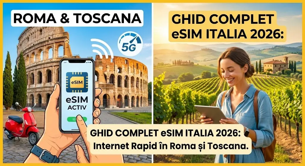Ghid Complet eSIM Italia 2026: Internet Rapid în Roma și Toscana