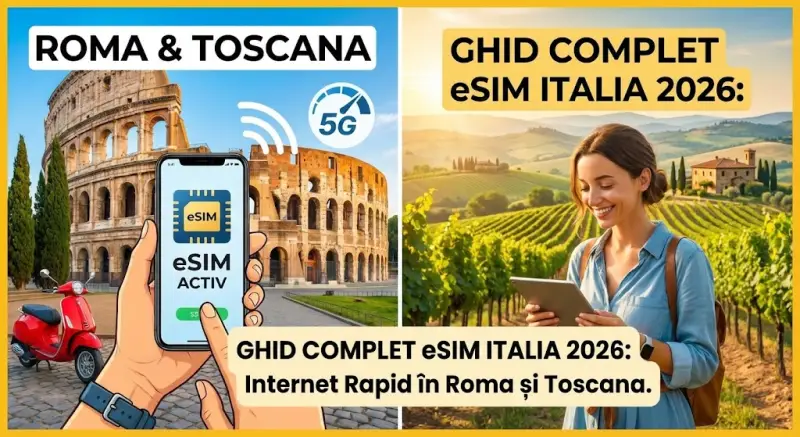 Ghid Complet eSIM Italia 2026: Internet Rapid în Roma și Toscana