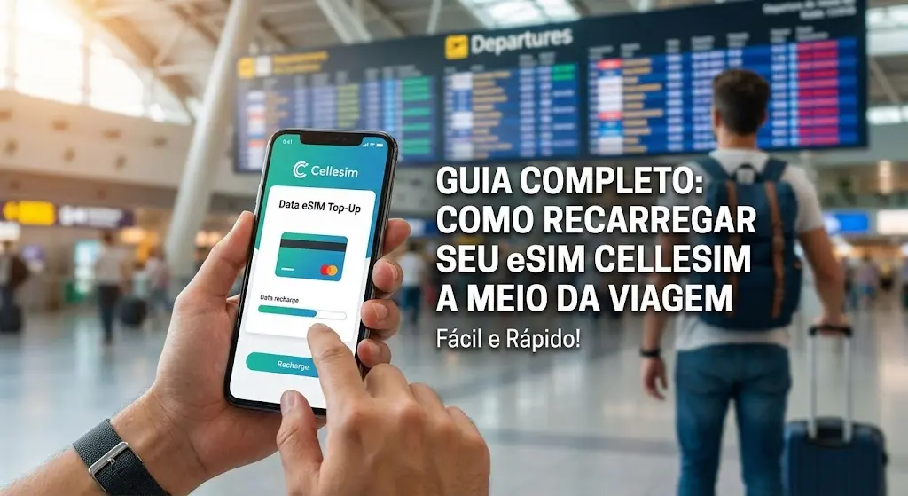 Guia Completo: Como Recarregar seu eSIM Cellesim a Meio da Viagem