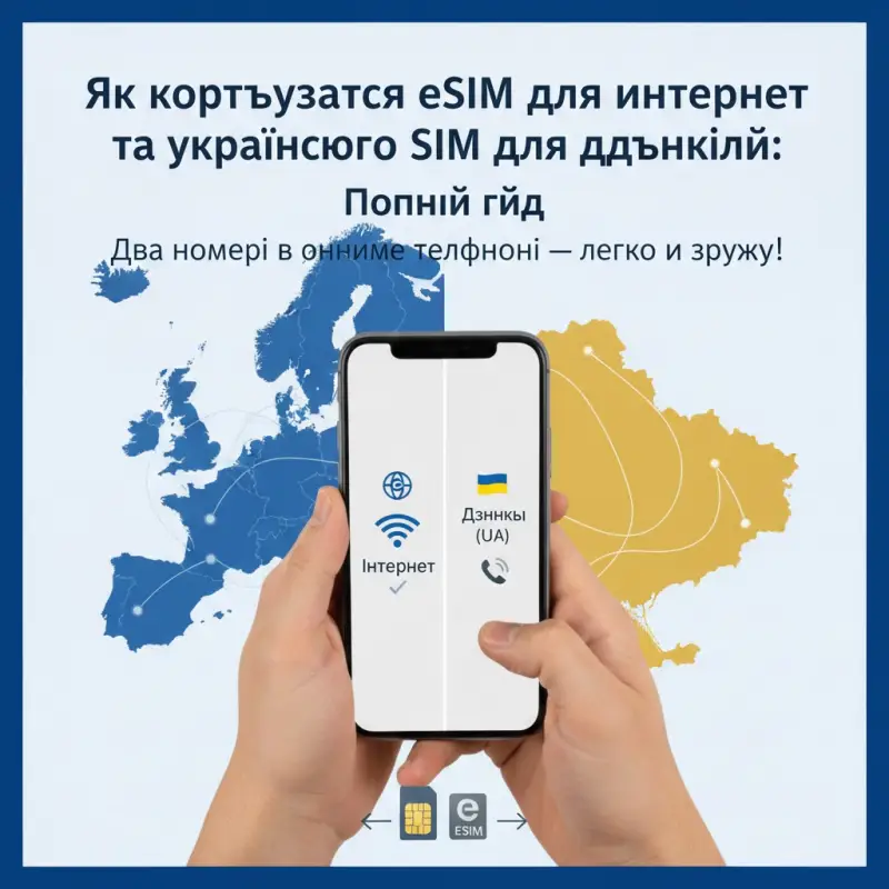 Як користуватися eSIM для інтернету та українською SIM для дзвінків: Повний гід