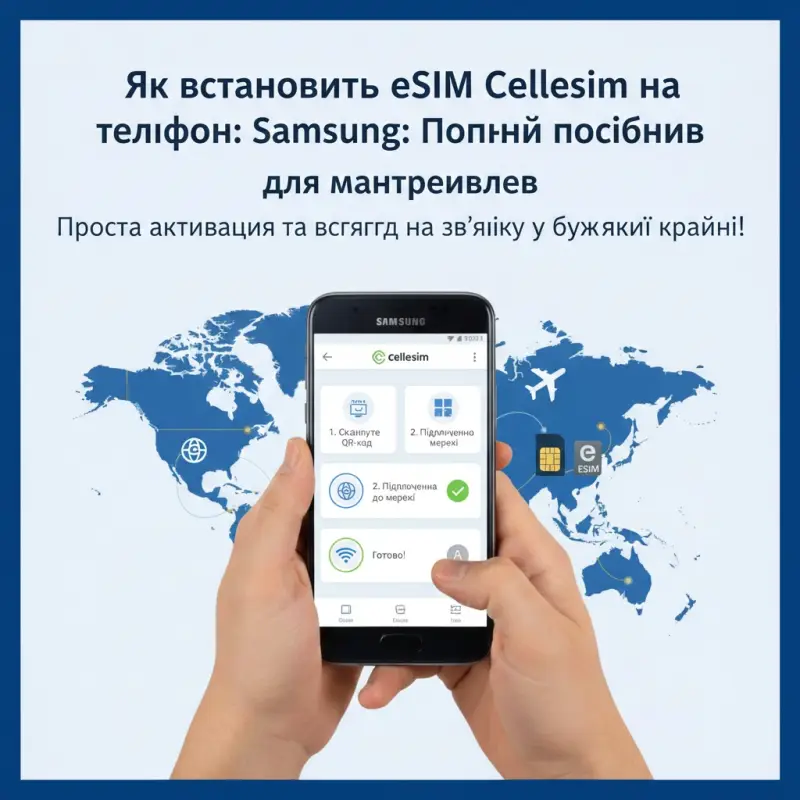 Як встановити eSIM Cellesim на телефон Samsung: Повний посібник для мандрівників