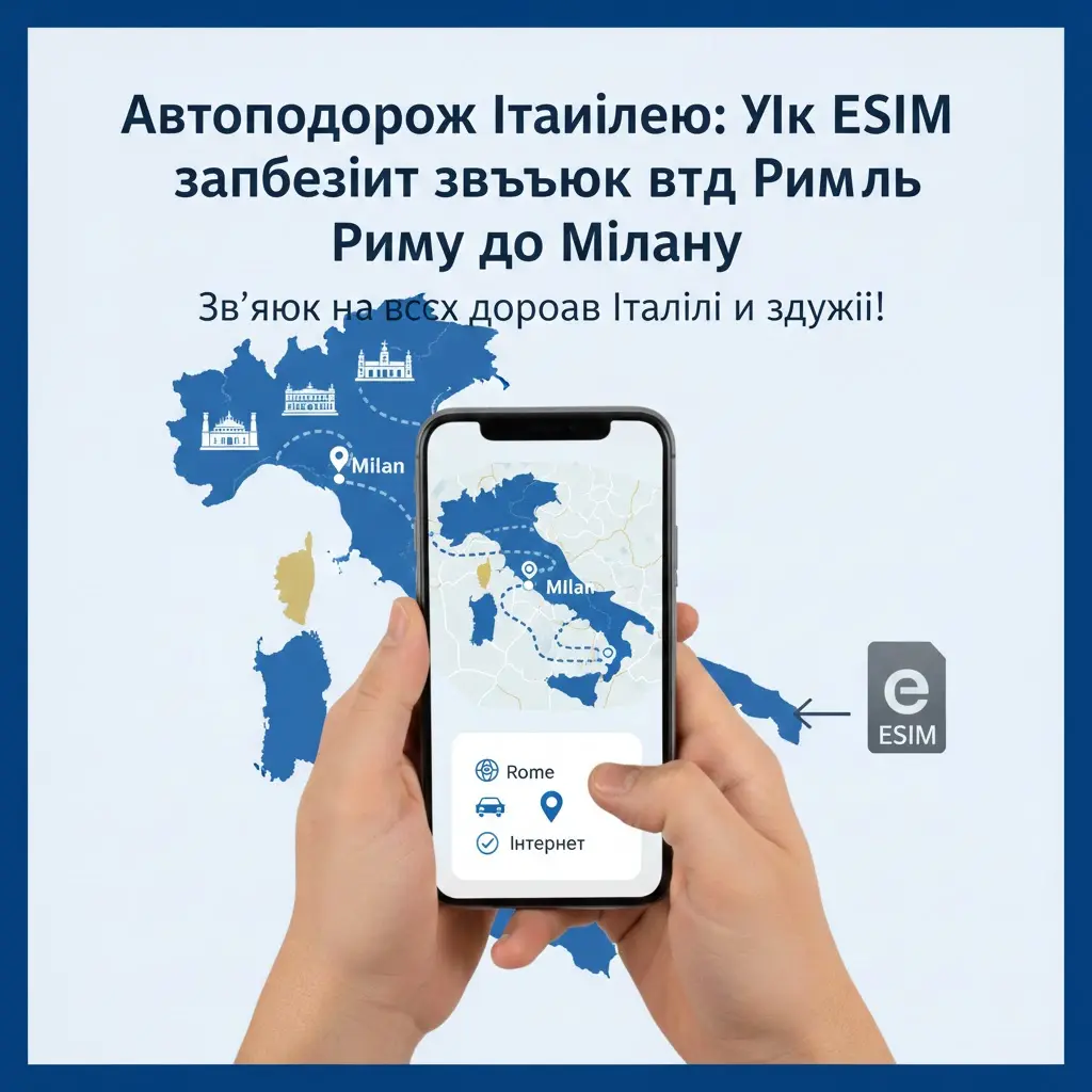 Автоподорож Італією: Як eSIM забезпечить зв'язок від Риму до Мілану