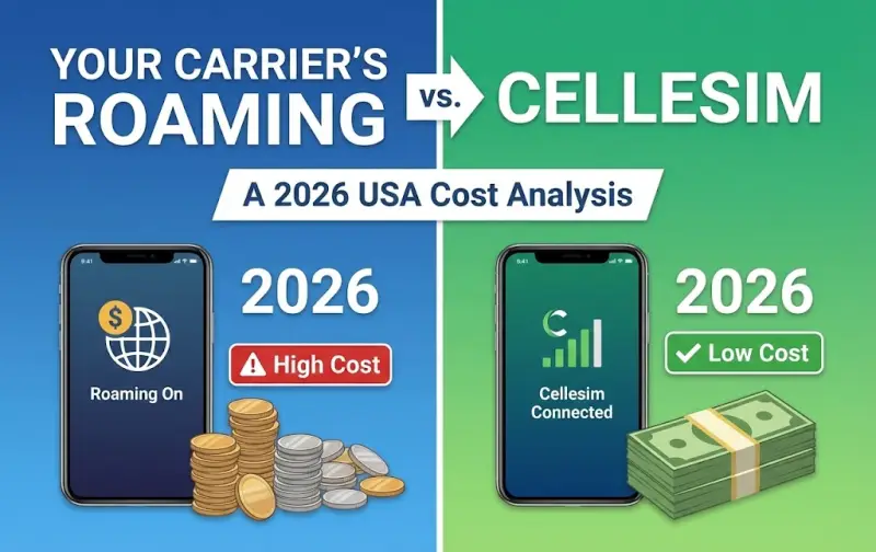 Your Carrier's Roaming vs. Cellesim: A 2026 USA Cost Analysis