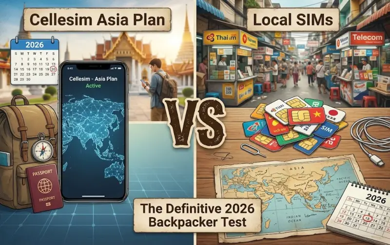 Cellesim Asia Plan vs. Local SIMs: The Definitive 2026 Backpacker Test