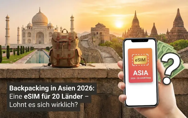 Backpacking in Asien 2026: Eine eSIM für 20 Länder – Lohnt es sich wirklich?
