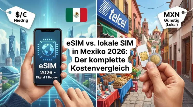 eSIM vs. lokale SIM in Mexiko 2026: Der komplette Kostenvergleich