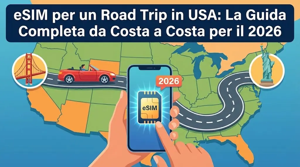 eSIM per un Road Trip in USA: La Guida Completa da Costa a Costa per il 2026