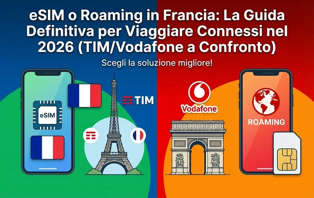 eSIM o Roaming in Francia: La Guida Definitiva per Viaggiare Connessi nel 2026 (TIM/Vodafone a Confronto)