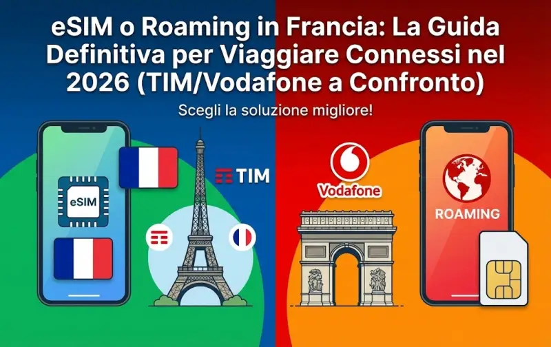 eSIM o Roaming in Francia: La Guida Definitiva per Viaggiare Connessi nel 2026 (TIM/Vodafone a Confronto)