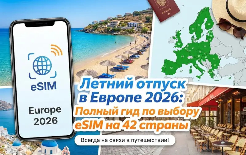 Летний отпуск в Европе 2026: Полный гид по выбору eSIM на 42 страны